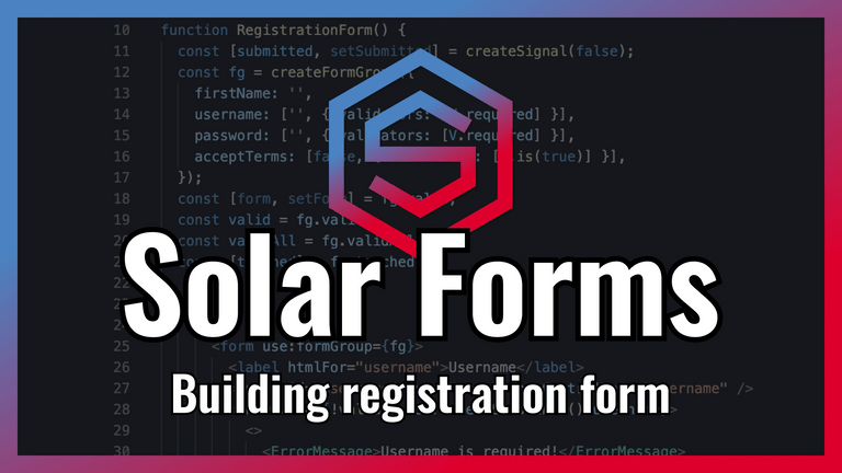 Building registration form with SolidJS and Solar Forms